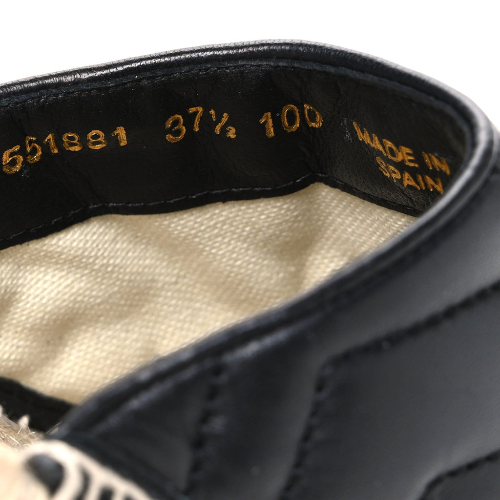 Nappa Matelasse GG Marmont Espadrille Slippers 37.5 Black