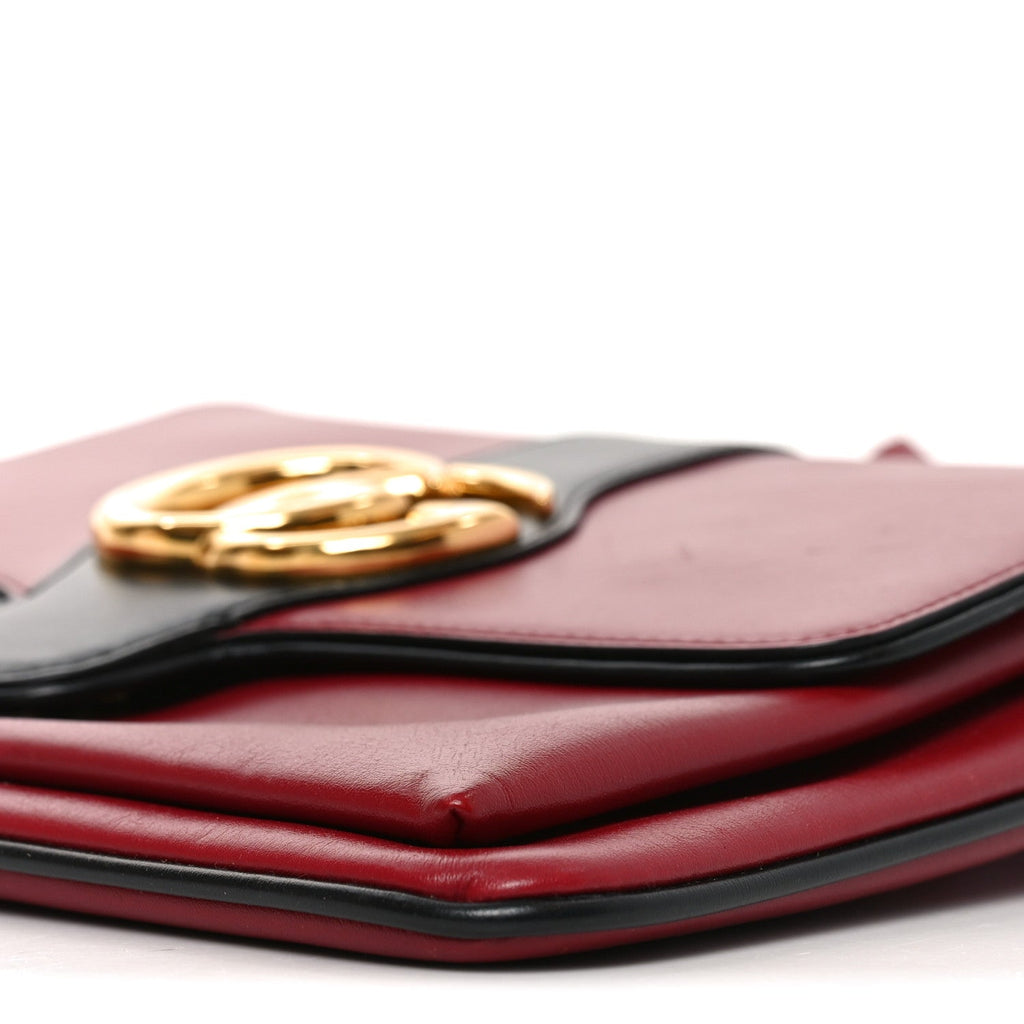 Calfskin Medium Arli Flap Shoulder Bag New Cherry Red Black