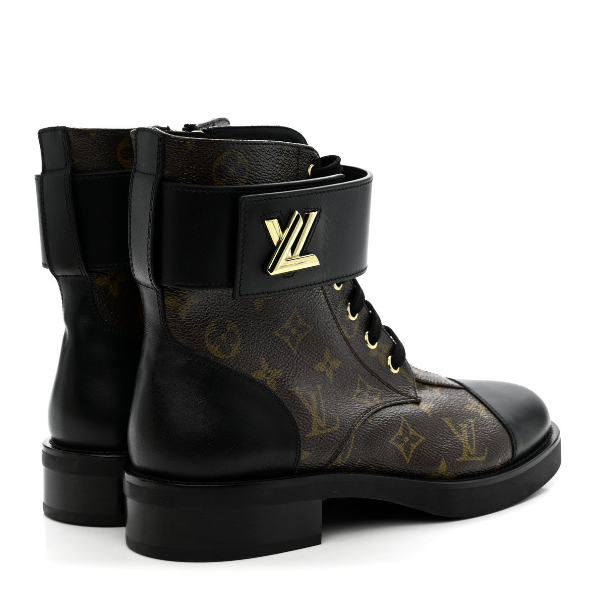 Calfskin Monogram Wonderland Flat Ranger Boots 39 Black
