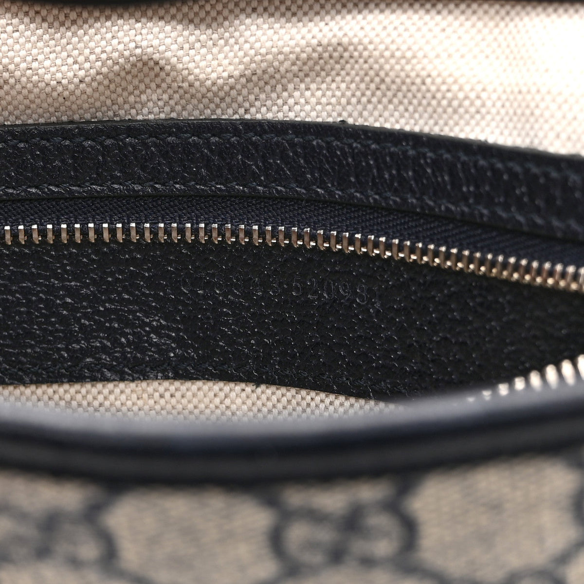 GG Supreme Monogram Textured Dollar Calfskin Web Small Jackie 1961 Hobo Beige Blue