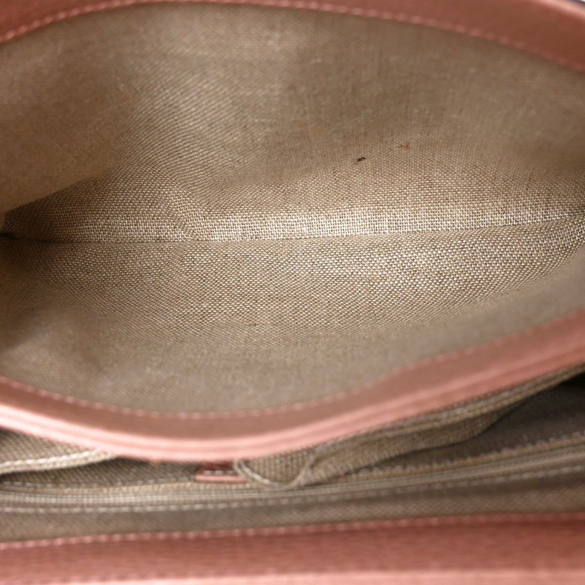 Dollar Calfskin Interlocking G Top Handle Shoulder Bag Soft Pink