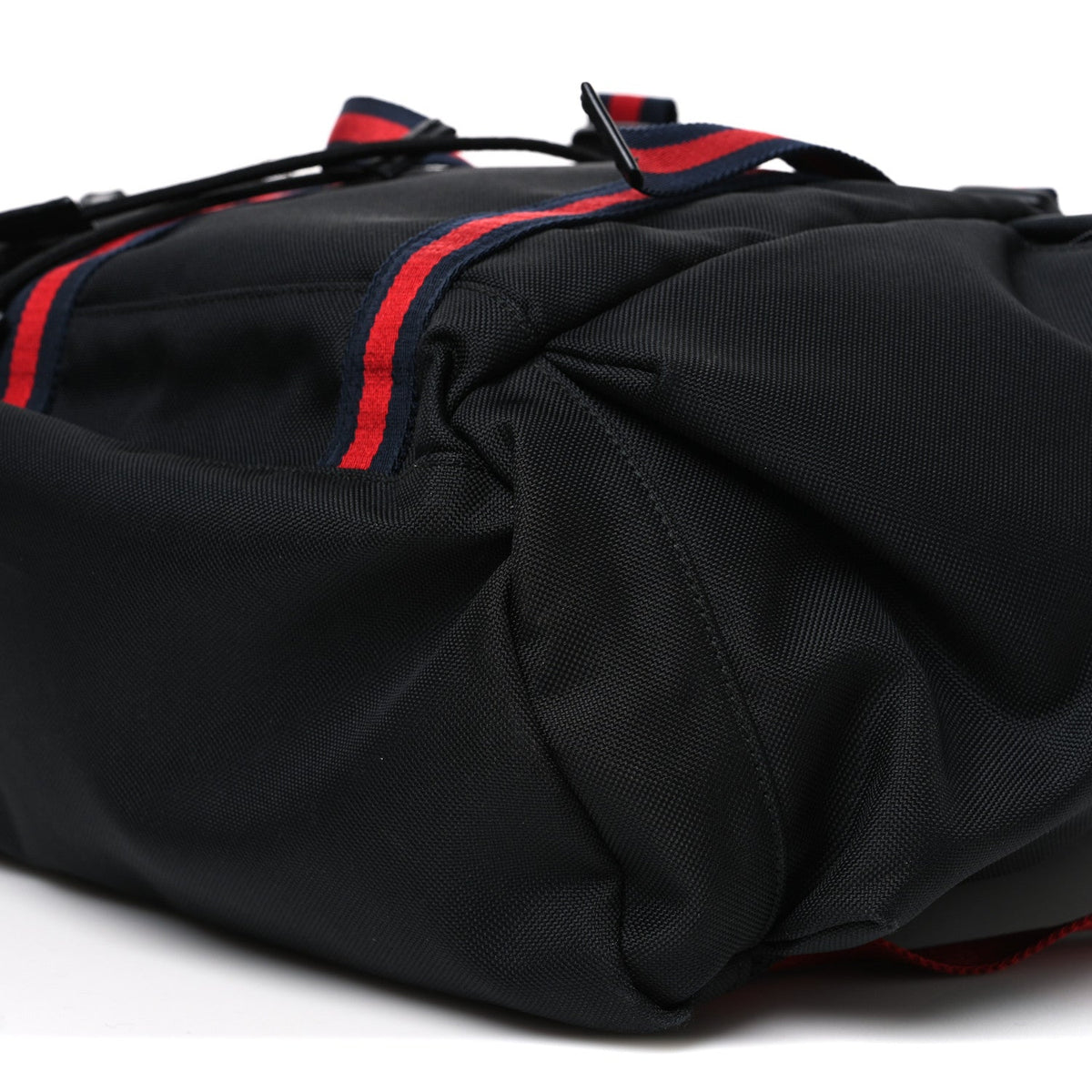 Techno Canvas Web Double Buckle Backpack Black
