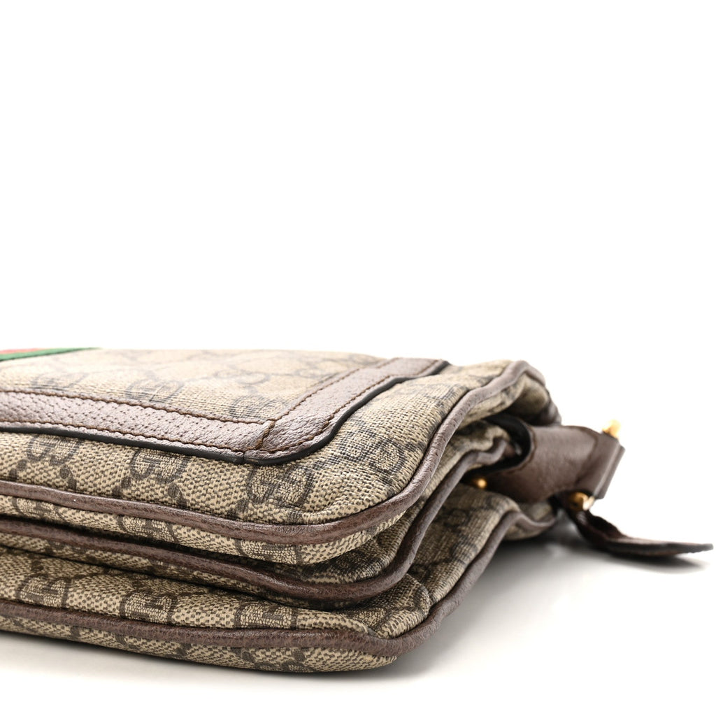 GG Supreme Monogram Web Medium Ophidia Shoulder Bag Beige New Acero