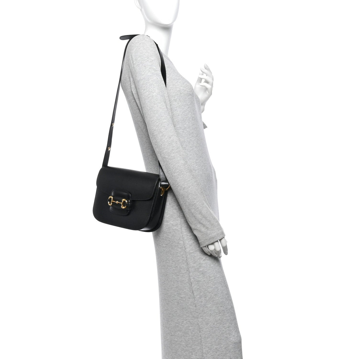 Azalea Calfskin Horsebit 1955 Shoulder Bag Black