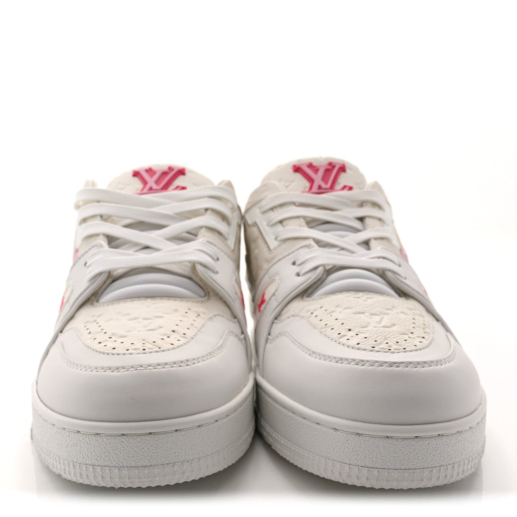 LV X TM Embossed Monogram Cherry Blossom LV Trainer Sneakers 41 White