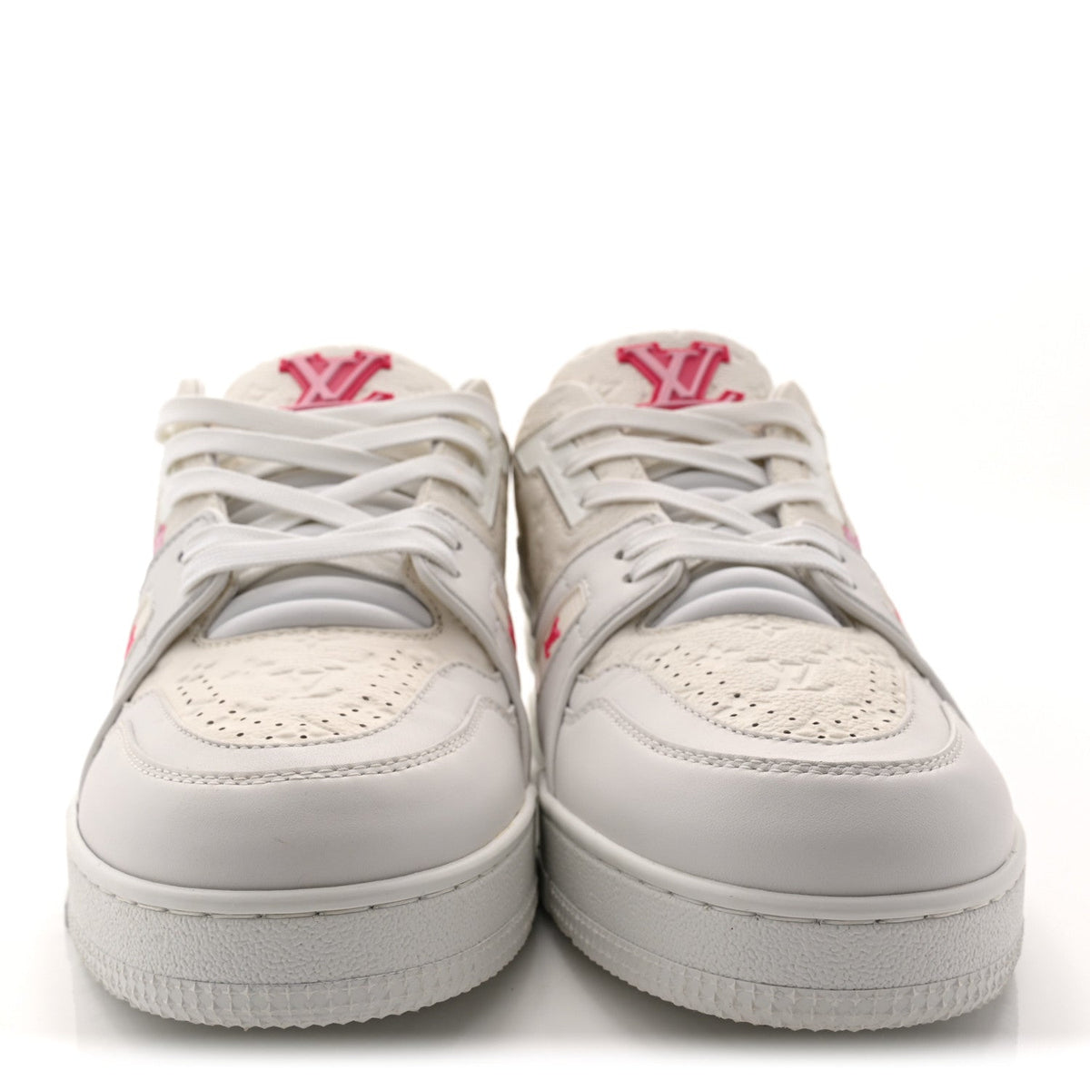 LV X TM Embossed Monogram Cherry Blossom LV Trainer Sneakers 41 White