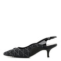 Denim Patent Archlight Low Heel Slingback Pumps 39 Black