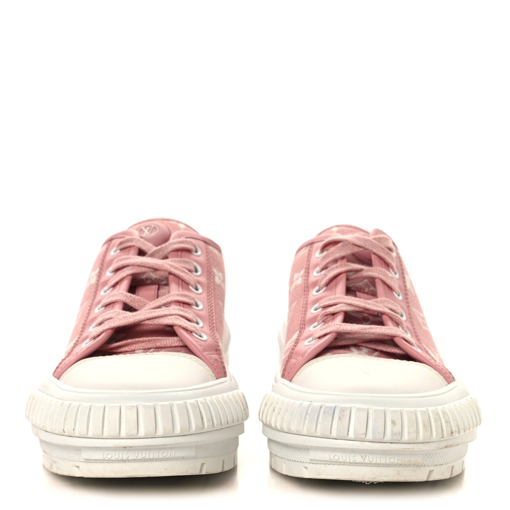Denim Monogram Squad Sneakers 38.5 Pink