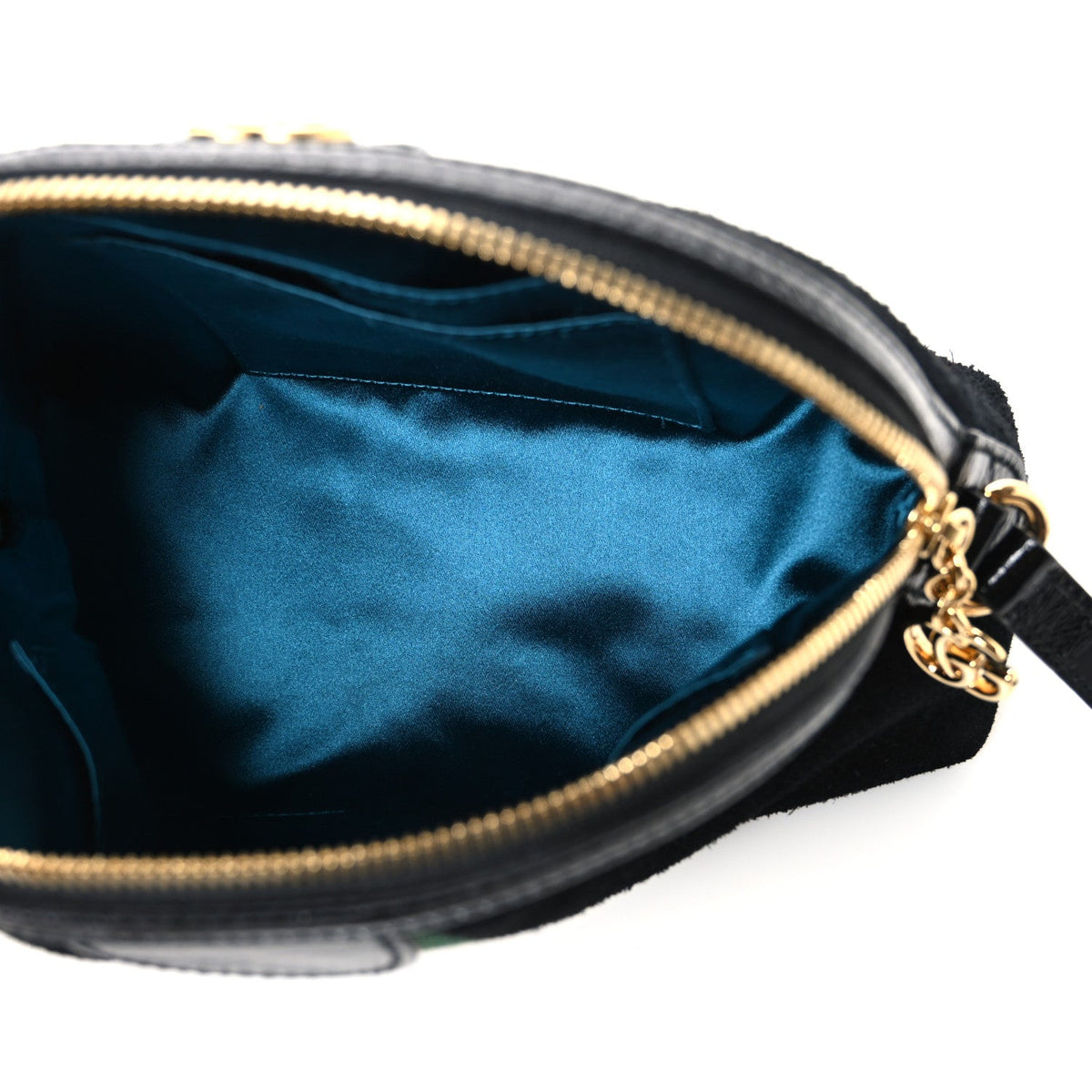 Suede Patent Web GG Small Ophidia Dome Shoulder Bag Black