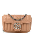 Calfskin Matelasse Aria Super Mini GG Marmont Shoulder Bag Camelia