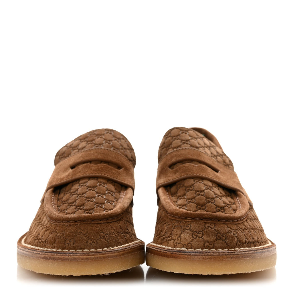 Luxury Suede Microguccissima Mens Loafers 9.5 Nocciola