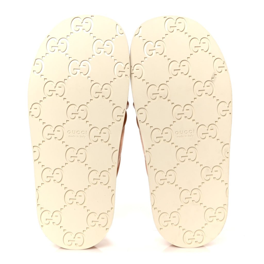 Monogram GG Calfskin Angelina Platform 55mm Slide Sandals 37 Light Pink