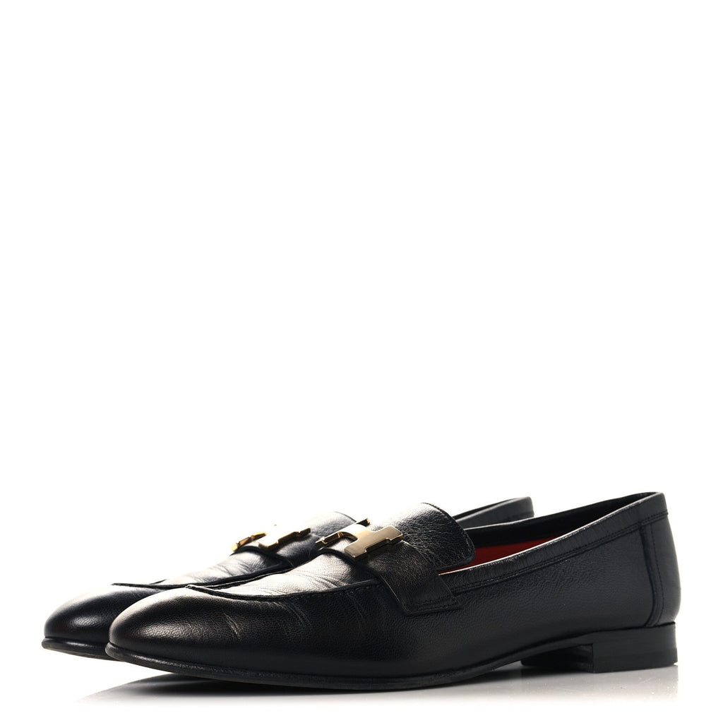 Goatskin Womens Paris Loafers 38.5 Black