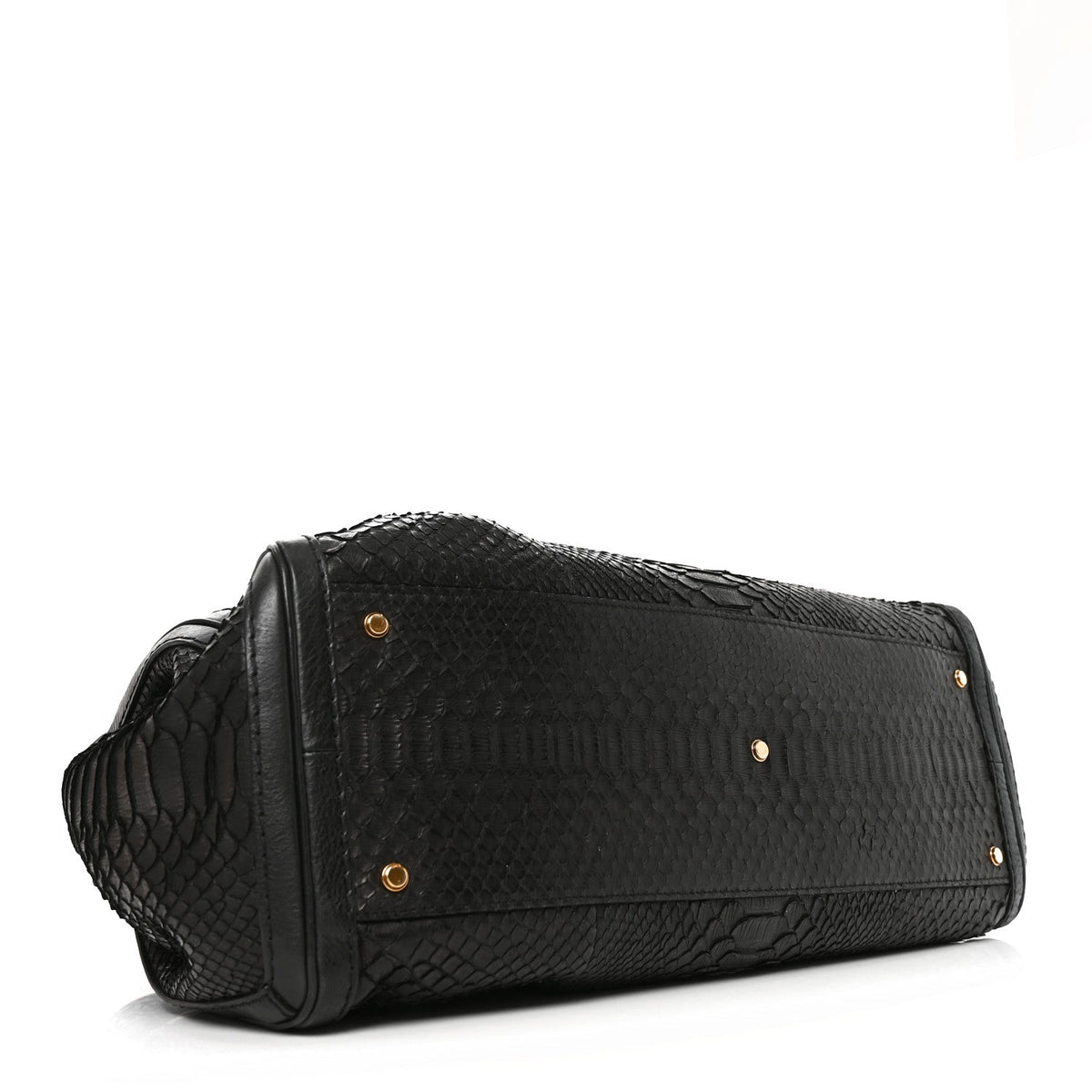 Snakeskin Large GG Running Tote Black