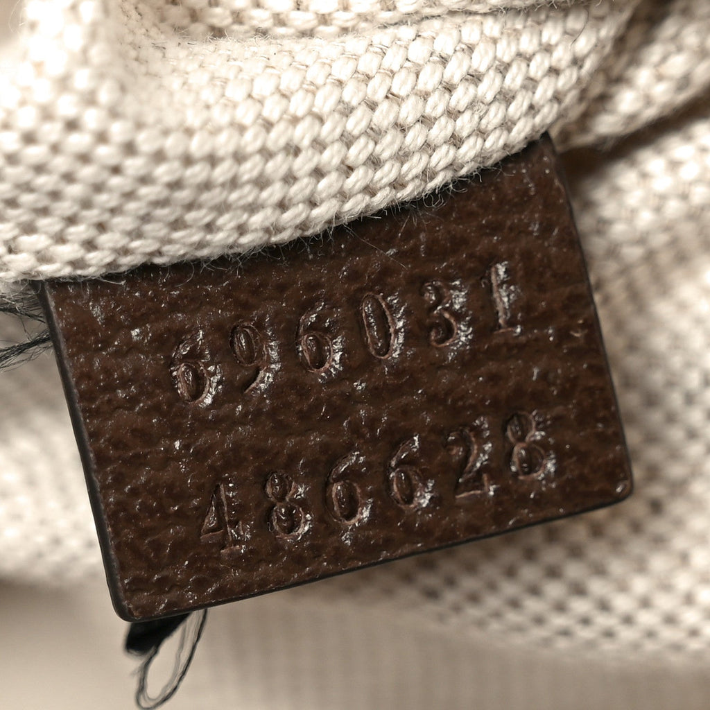 Monogram Jumbo GG Textured Dollar Calfskin Web Belt Bag Camel Ebony New Acero