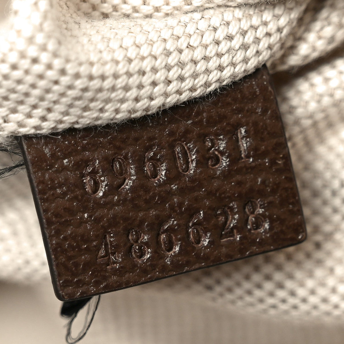 Monogram Jumbo GG Textured Dollar Calfskin Web Belt Bag Camel Ebony New Acero