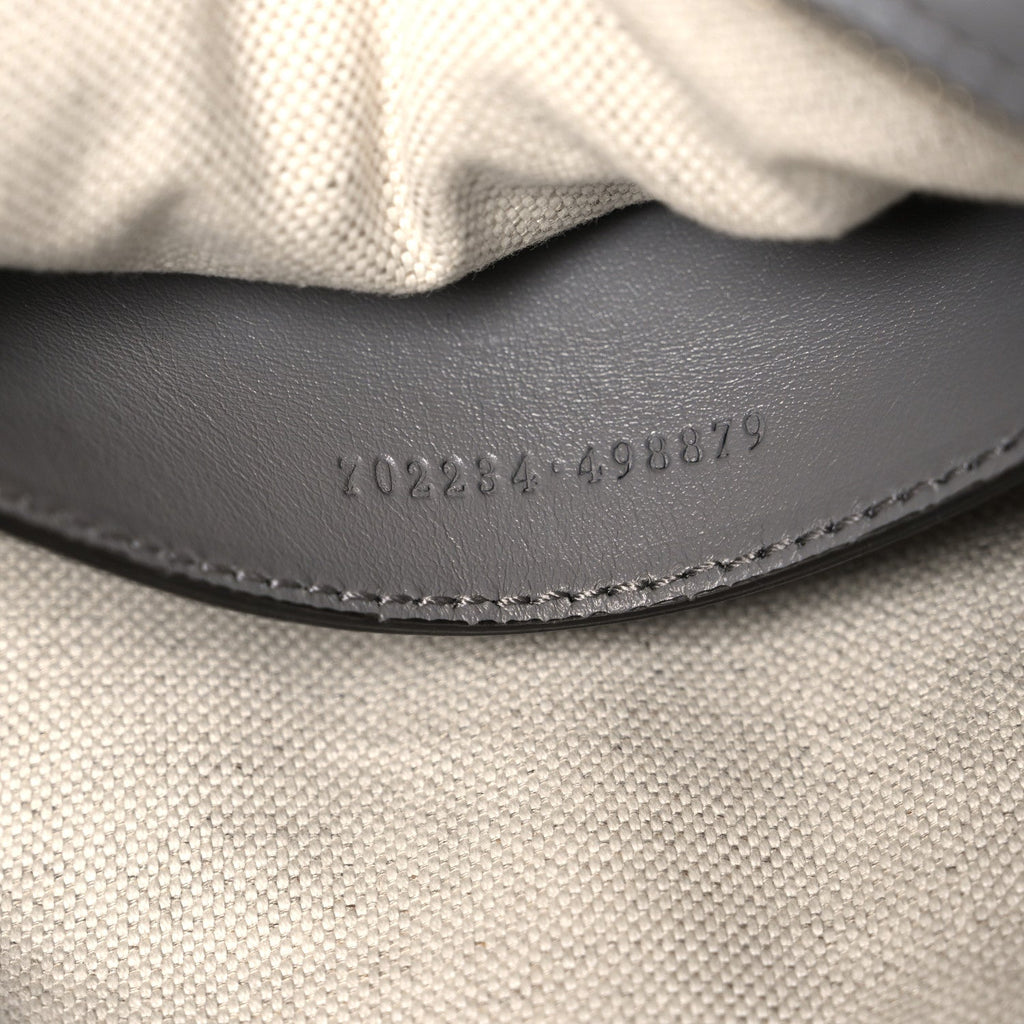 Calfskin GG Matelasse Shoulder Bag Dusty Grey Natural