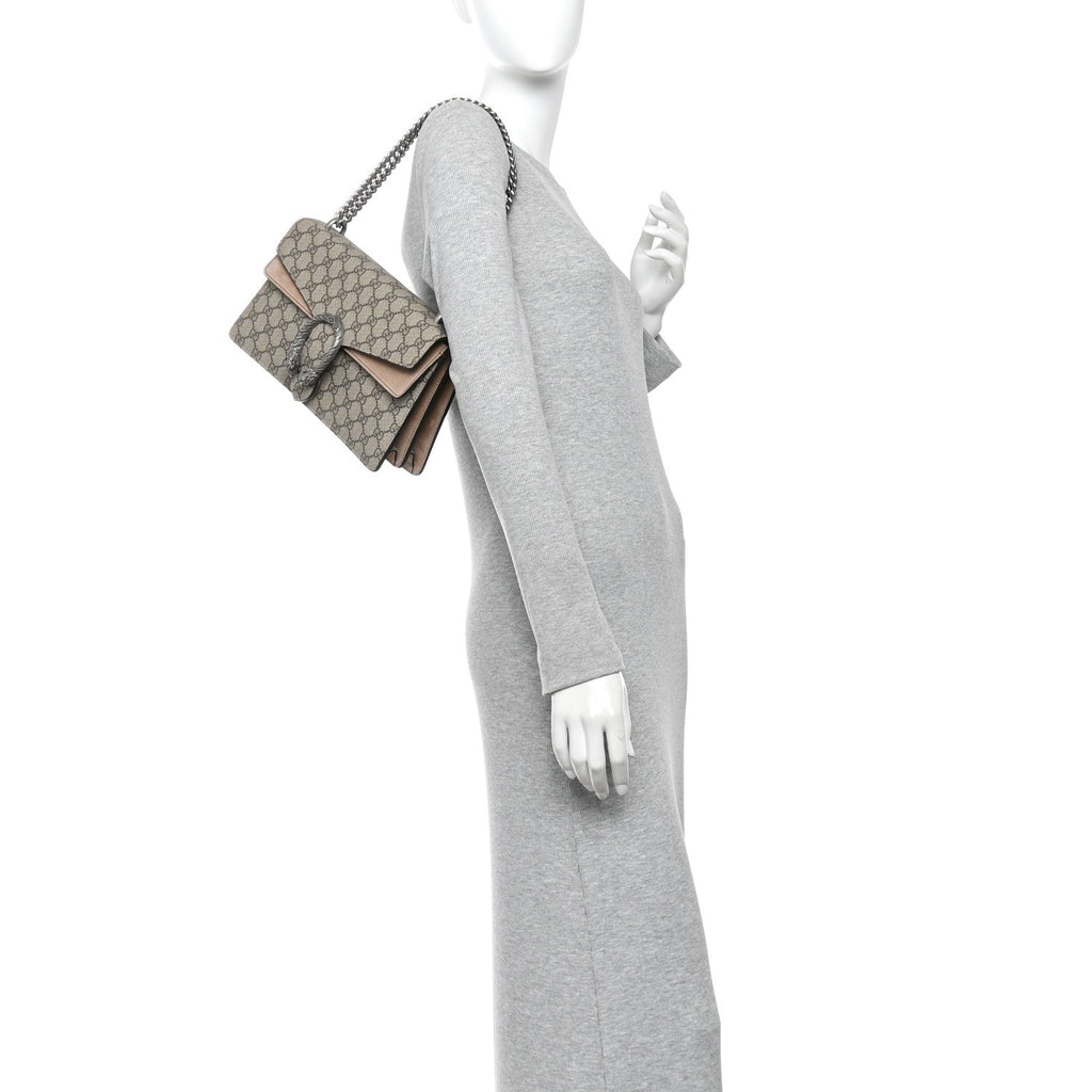 GG Supreme Monogram Small Dionysus Shoulder Bag Taupe