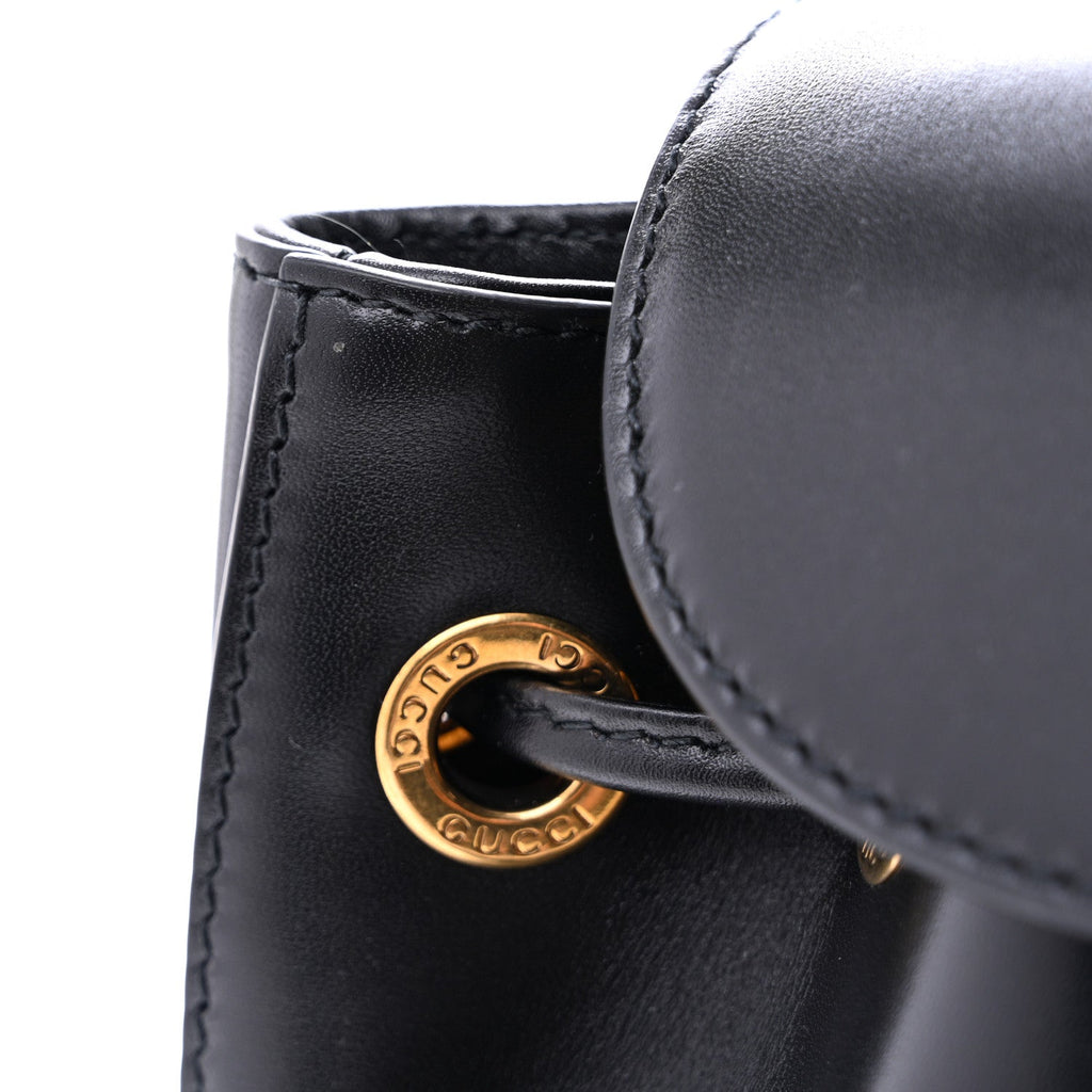 Calfskin Bamboo Backpack Black