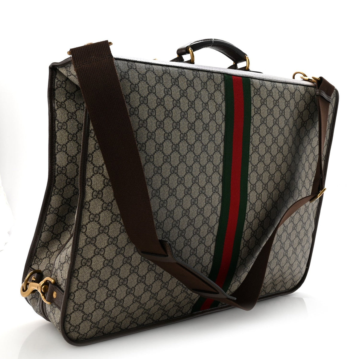 GG Supreme Monogram Web Savoy Garment Bag Beige Ebony New Acero