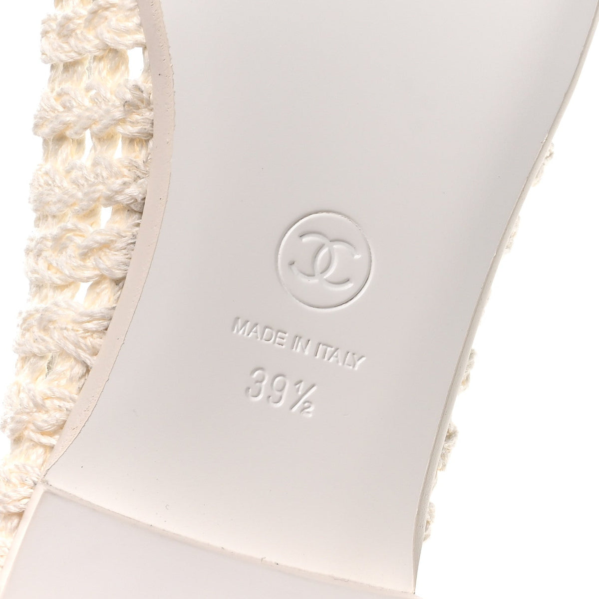 Mesh Crochet Cap Toe Ballerina Flats 39.5 White Black