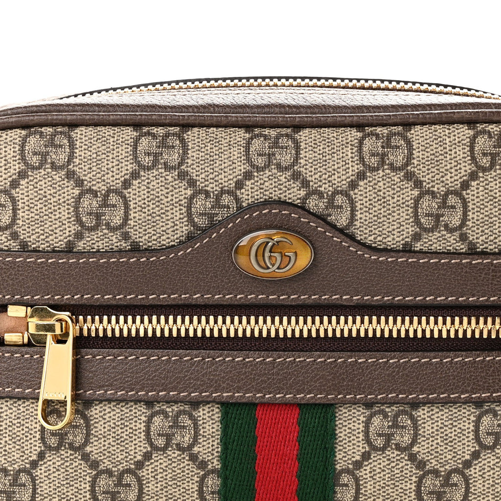 GG Supreme Monogram Web Small Ophidia Belt Bag 95 38 Dark Brown