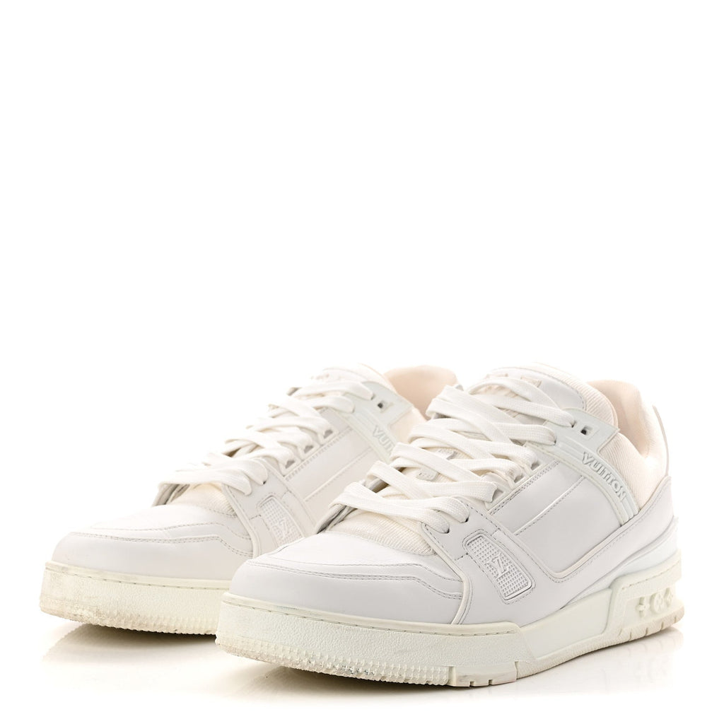 Calfskin Mens LV Trainer Sneakers 9.5 White