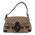 Monogram Horsebit Chain Flap Shoulder Bag Brown