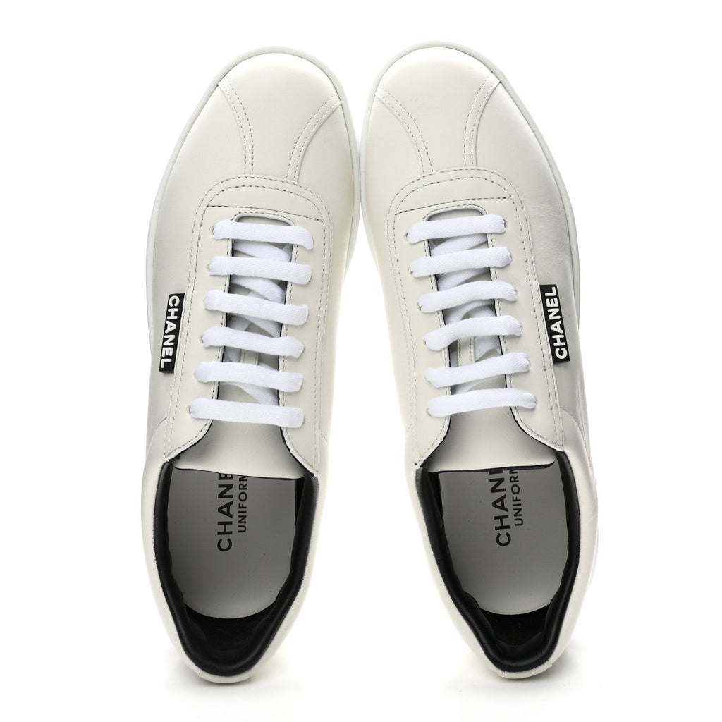 Calfskin CC Womens Sneakers 39.5 White