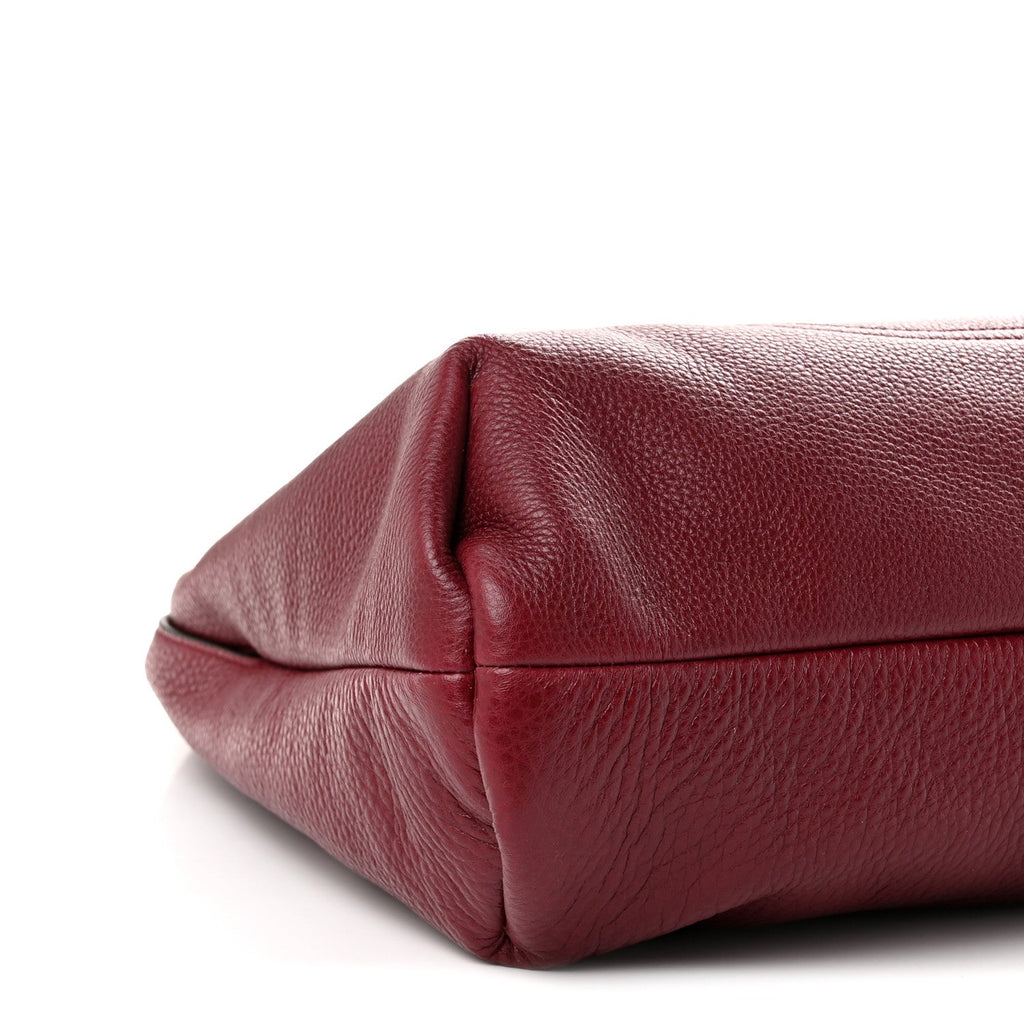 Grained Calfskin Softbit Maxi Shoulder Bag Rosso Ancora Red