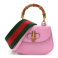 Boarded Dyana Lux Calfskin Web Mini Bamboo 1947 Top Handle Bag Nice Pink