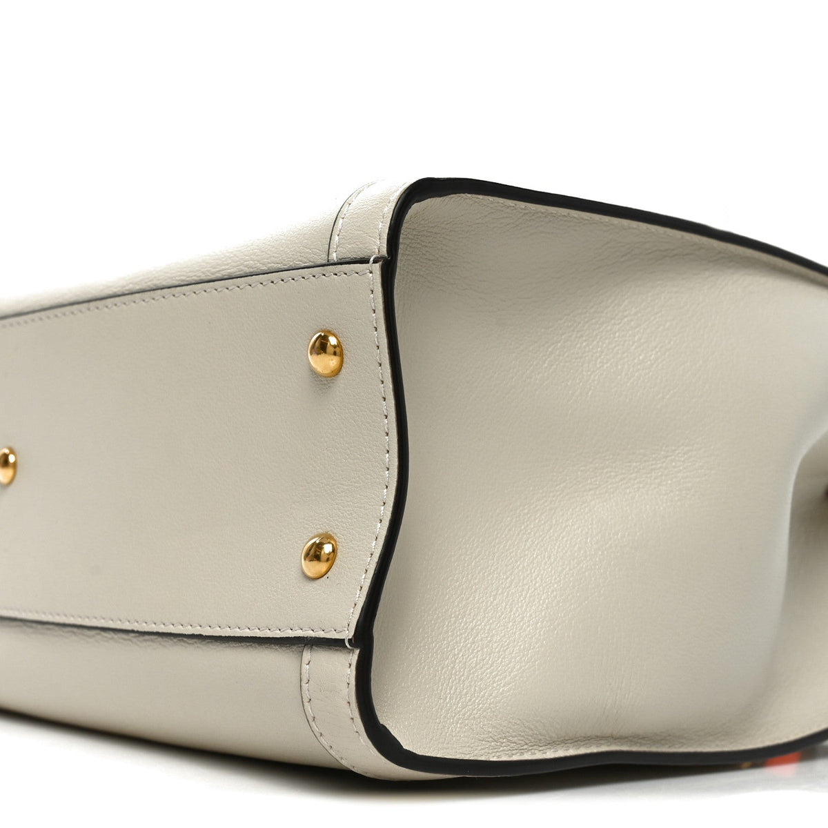 Wonka Grain Calfskin Small Diana Tote Bag Mystic White Orange Fluo