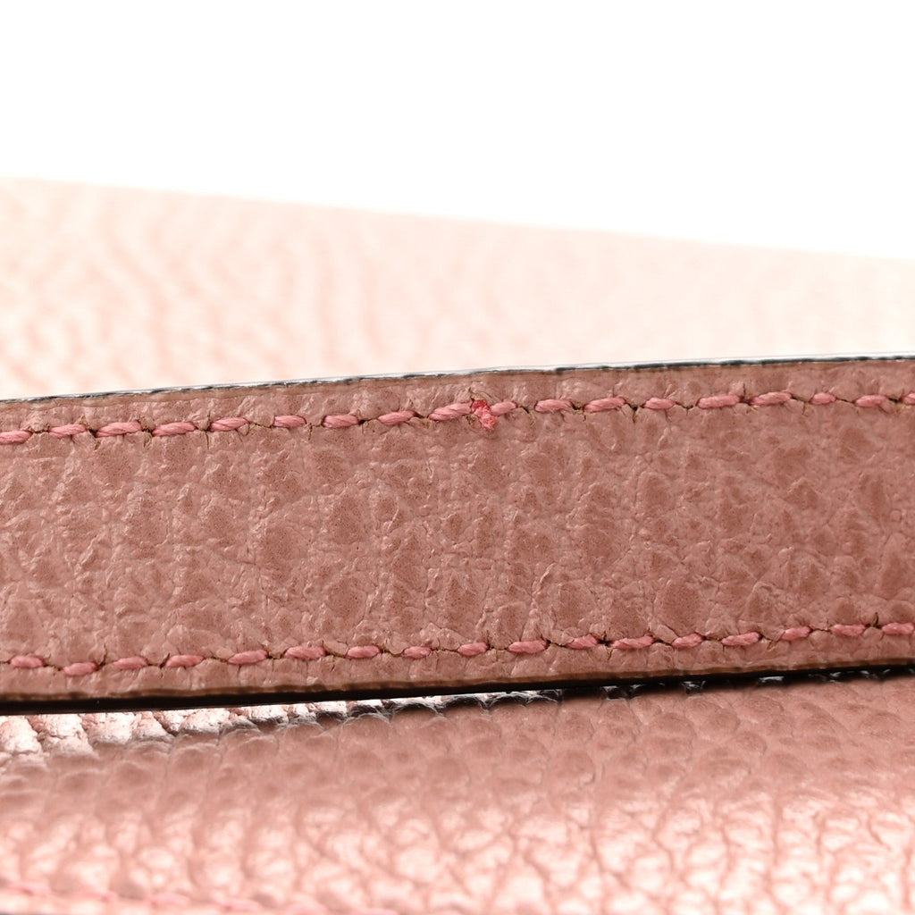 Dollar Calfskin Interlocking G Chain Wallet Soft Pink