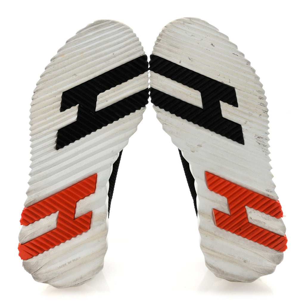 Air Mesh Suede Goatskin Bouncing Sneakers 35 Black Orange