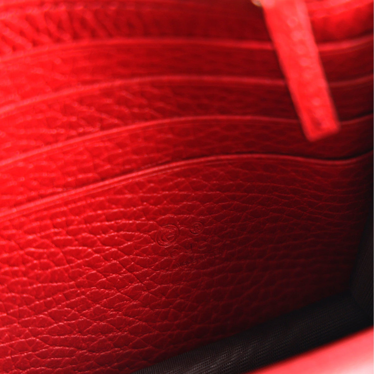 Dollar Calfskin Interlocking G Chain Wallet Red