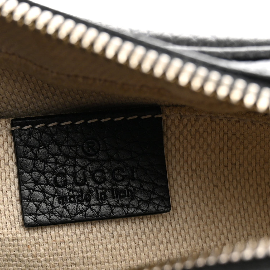 Pebbled Calfskin Small Soho Disco Bag Black