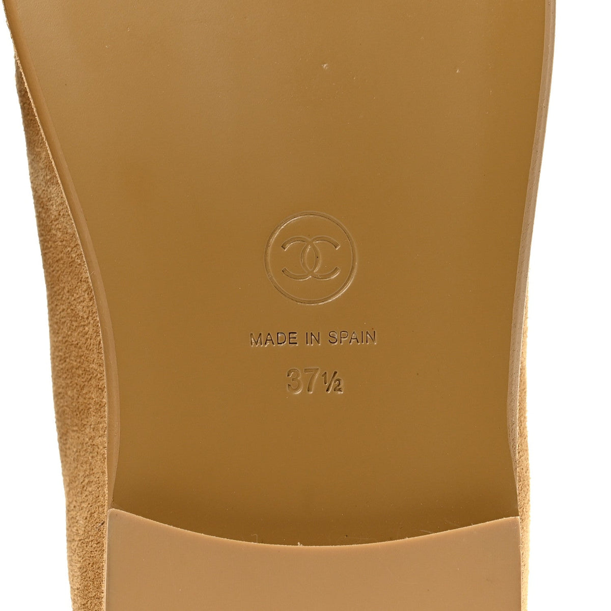 Suede Calfskin CC Loafers 37.5 Dark Beige