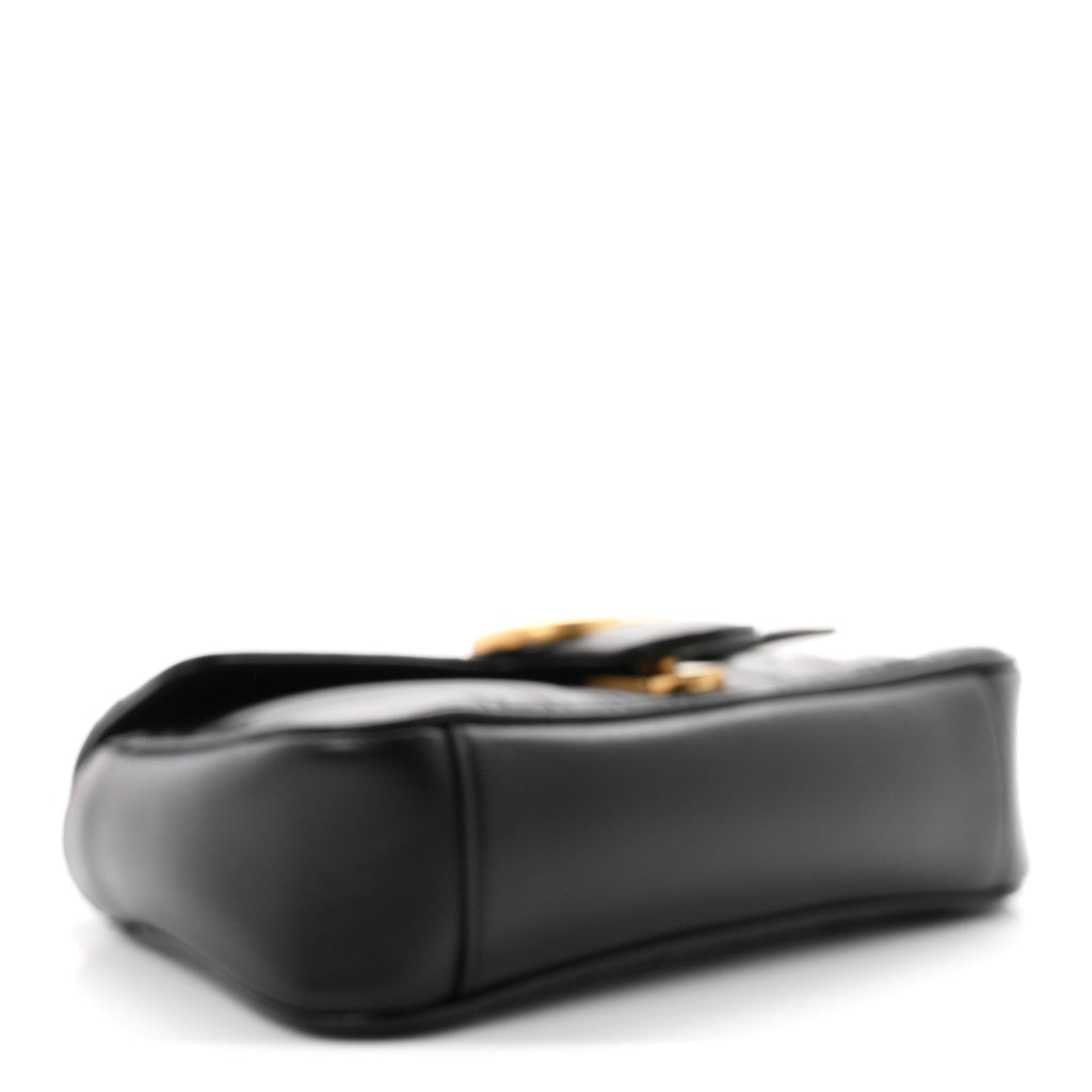 Calfskin Matelasse Mini GG Marmont Shoulder Bag Black
