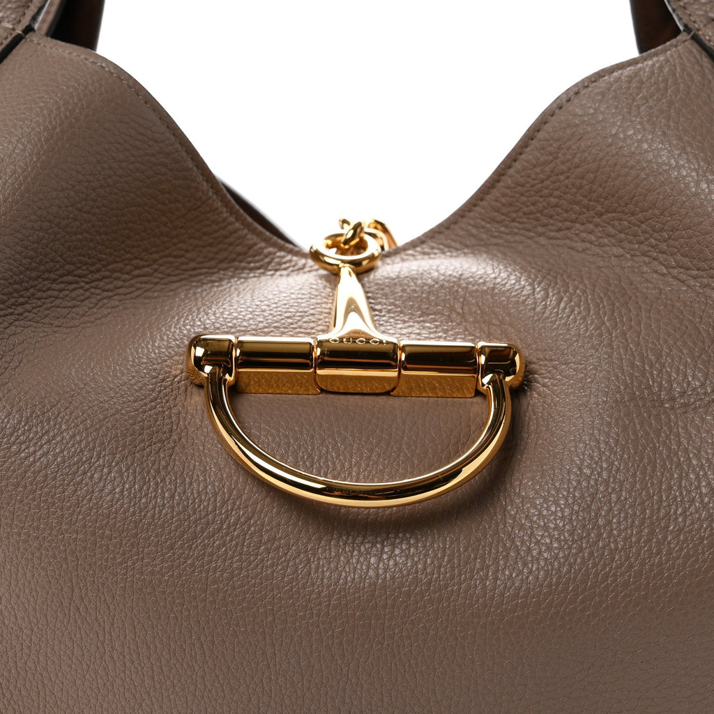 Grained Calfskin Softbit Maxi Shoulder Bag Taupe