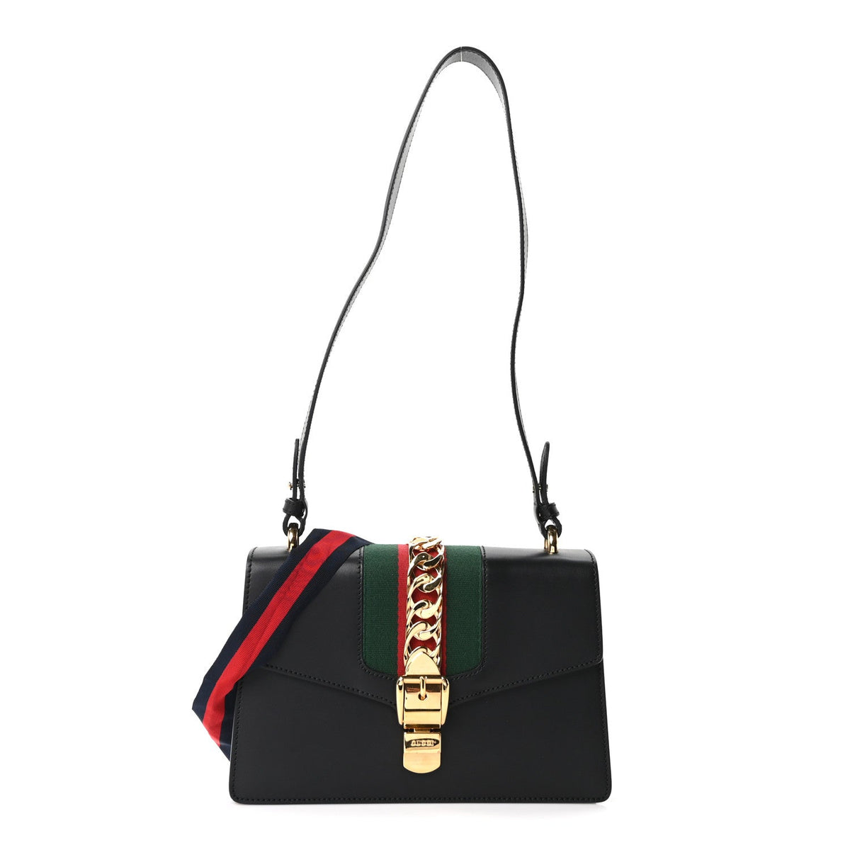 Calfskin Small Sylvie Shoulder Bag Black