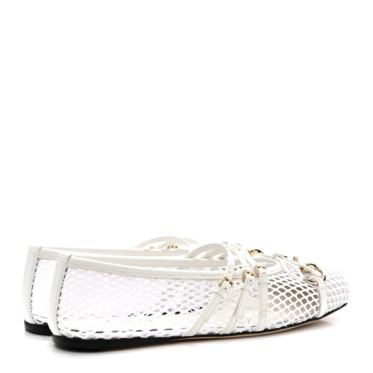 Video Net Nappa Horsebit Ballerina Flats 37 Great White