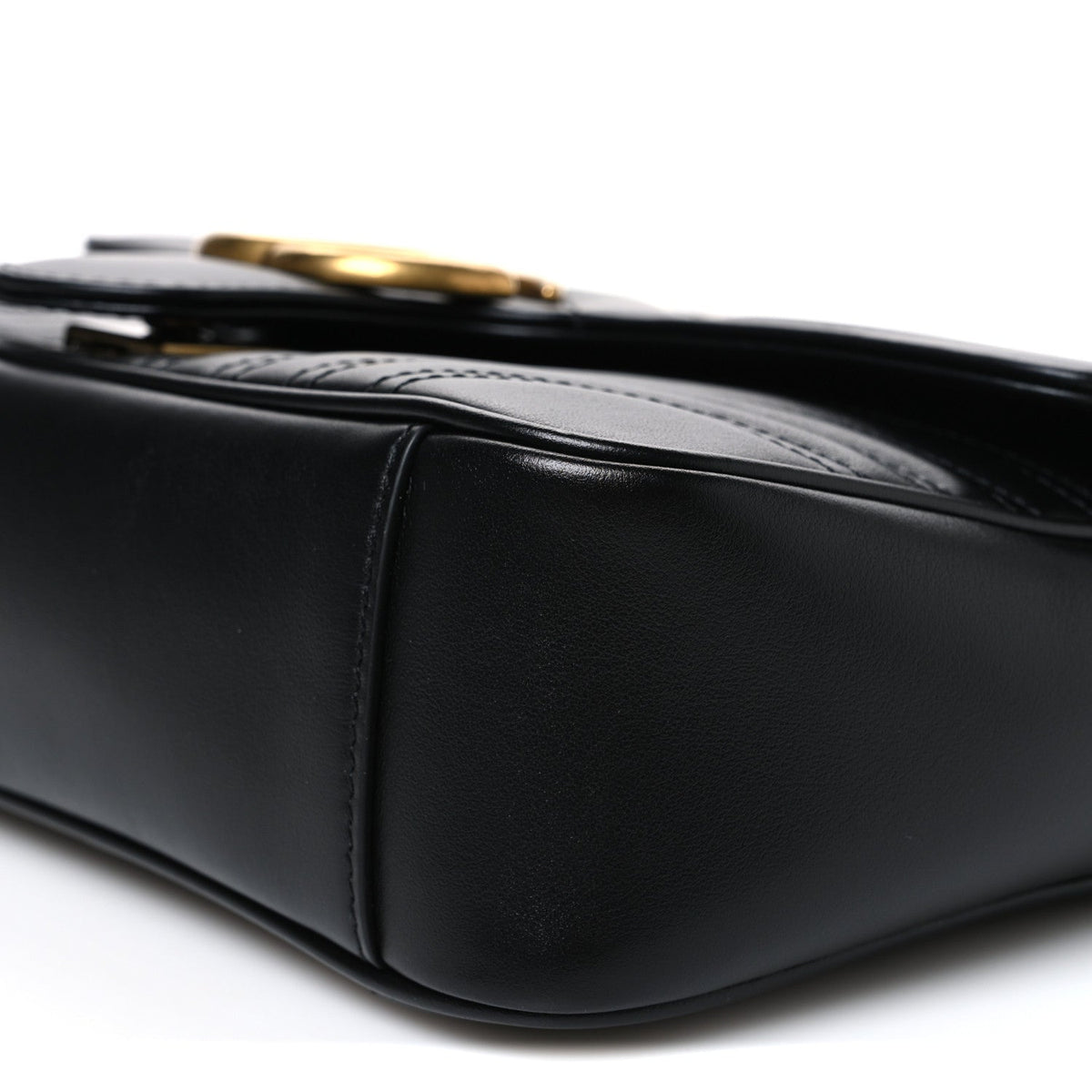 Calfskin Matelasse Small GG Marmont Shoulder Bag Black