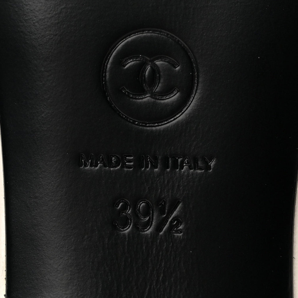 Lambskin Patent Calfskin CC Pumps 39.5 White Black