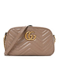 Calfskin Matelasse Small GG Marmont Chain Shoulder Bag Porcelain Rose