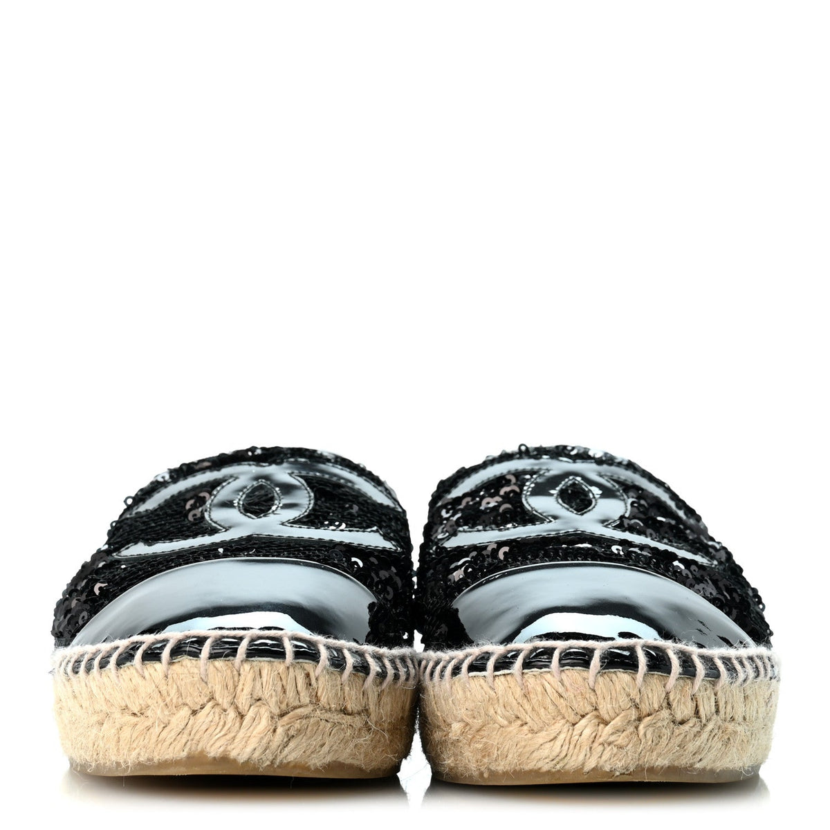 Patent Sequin CC Espadrilles 38 Black