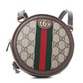 GG Supreme Monogram Web Mini Ophidia Round Backpack Brown