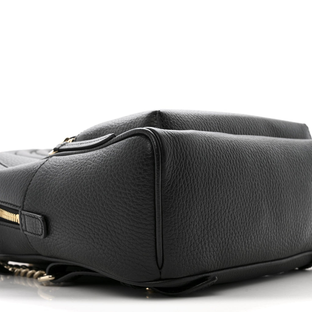 Pebbled Calfskin Soho Chain Backpack Black