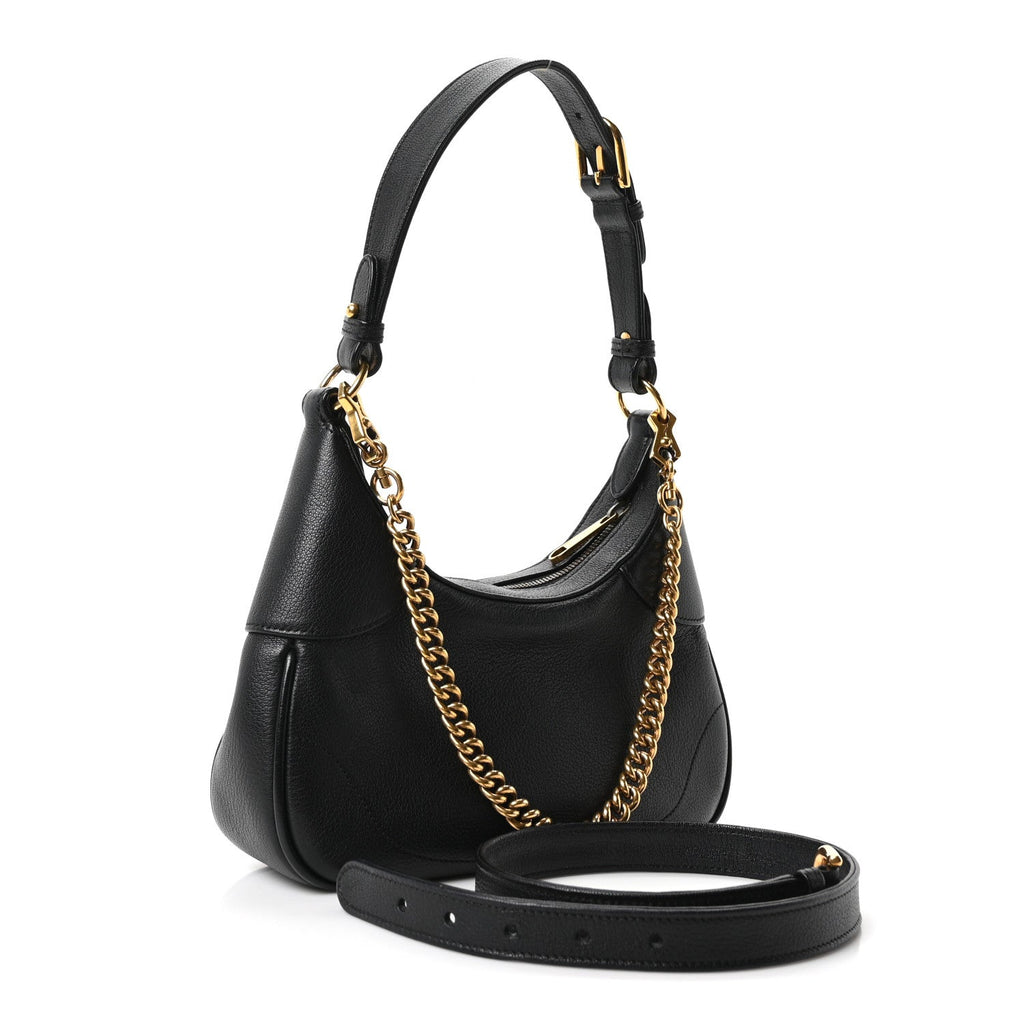 Goatskin Small Aphrodite Shoulder Bag Black