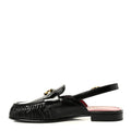 Crumpled Shiny Lambskin CC Slingback Mocassin 38.5 Black