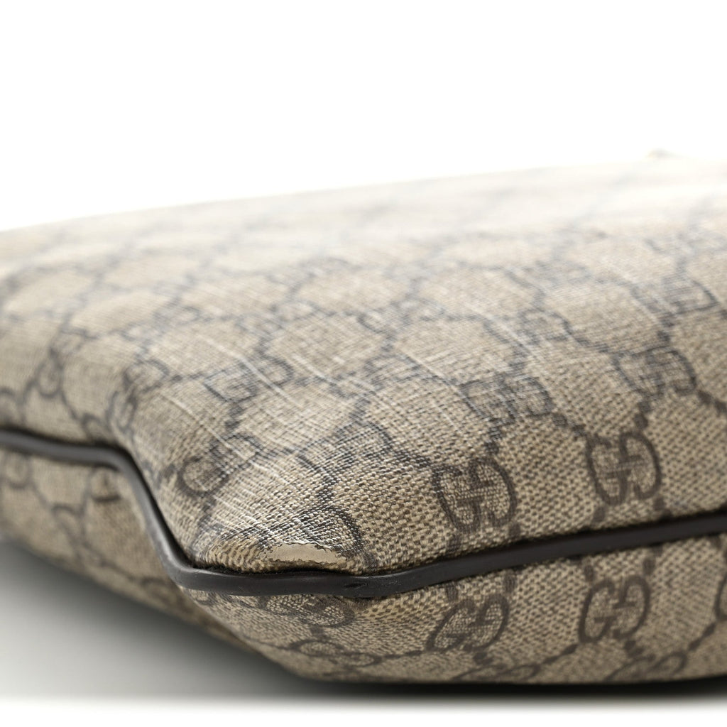 GG Supreme Monogram Medium Flat Messenger Bag Dark Brown